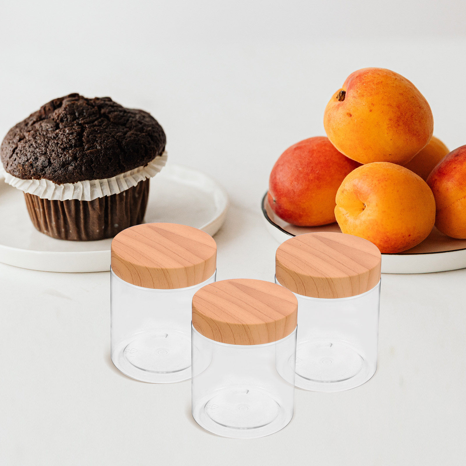 Food Storage Containers - 6個入り、密閉式の透明プラスチック製保存容器。乾燥食品の保存に最適。砂糖や小麦粉など、様々な用途に使える多機能密閉容器。