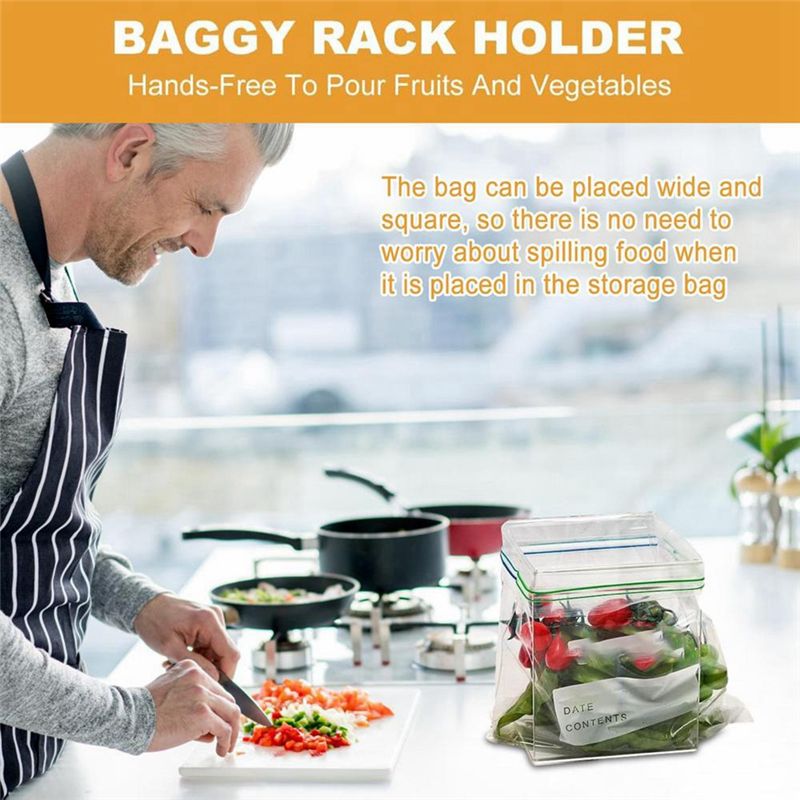 スーパーセール ジッパー式バッグホルダー キッチン食品スナッ - Food Storage Bag のレビューと価格