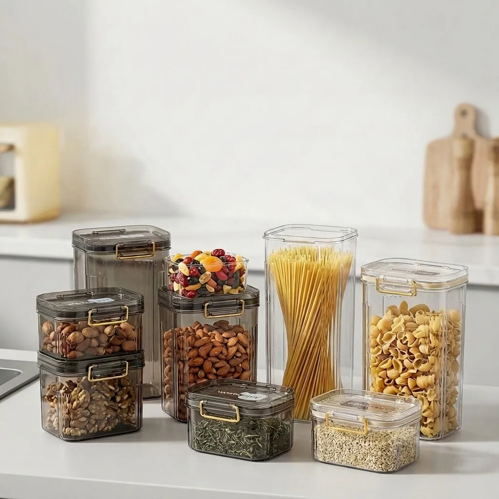 密閉式の食品保存容器。蓋付きで、透明、積み重ね可能。キッチン - Food Storage With Dividers のレビューと価格