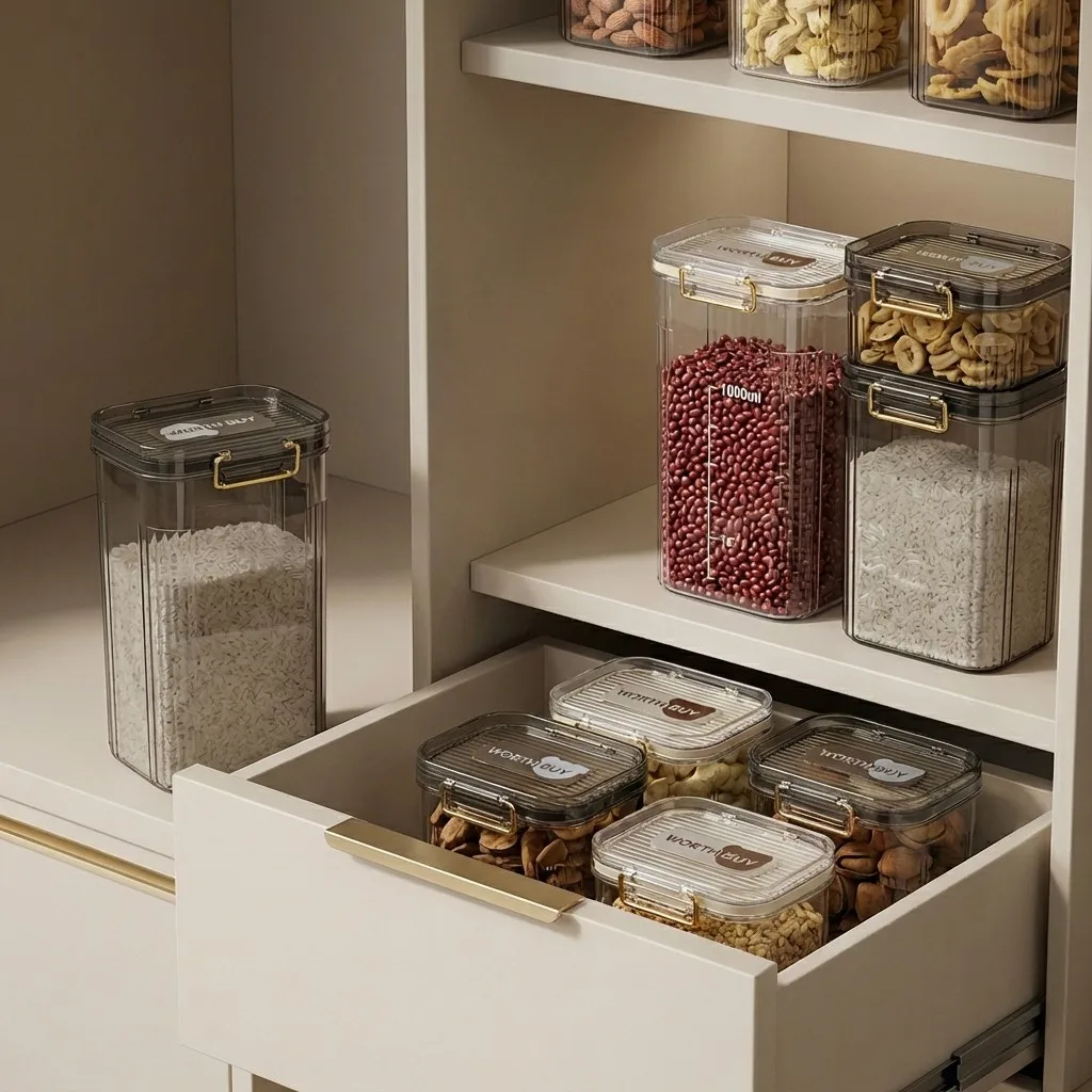 密閉式の食品保存容器。蓋付きで、透明、積み重ね可能。キッチン - Food Storage With Dividers のレビューと価格