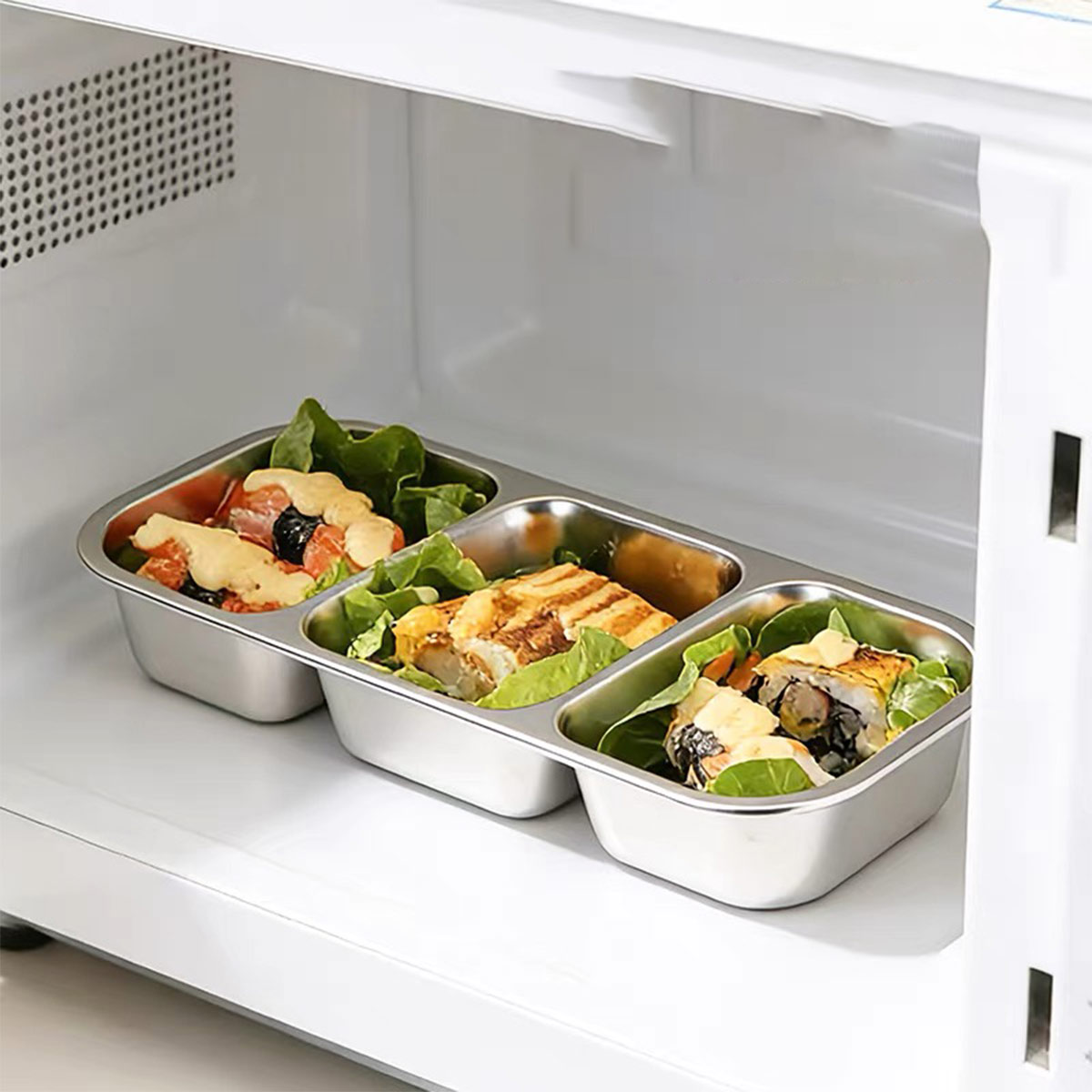 ステンレス製の蓋付き食品保存容器、食品グレードの密閉ランチボ - Food Storage Meals のレビューと価格