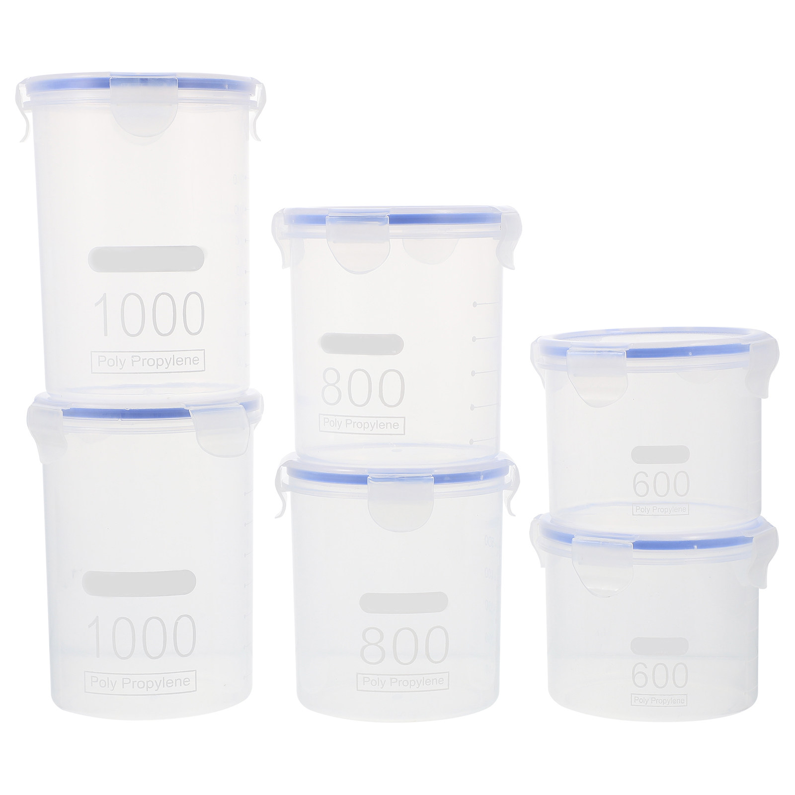 6個入り、密閉式の保存容器。透明プラスチック製で、穀物や食品 - Food Storage Containers のレビューと価格