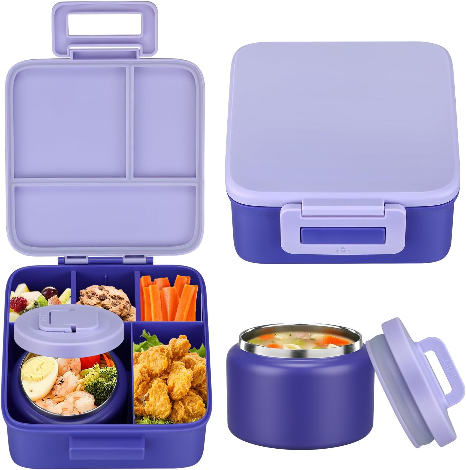 子供用弁当箱1セット、8オンス真空断熱フードジャー付き、学校 - Food Storage Oven Safe のレビューと価格