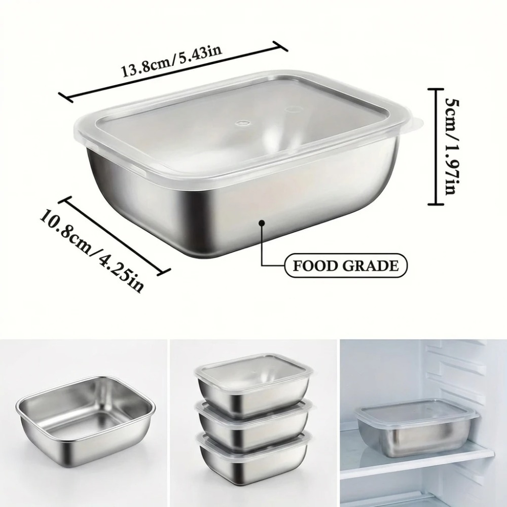 6個入りステンレス製食品保存容器漏れ防止6個入りステンレス製 - Food Storage Meals のレビューと価格