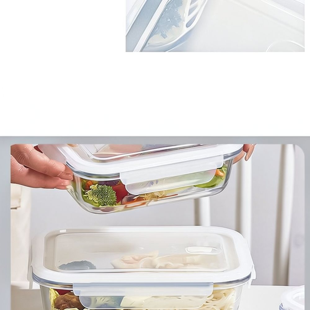 電子レンジ対応のガラス製弁当箱。仕切り付きで、密閉性が高く、 - Food Storage With Dividers のレビューと価格
