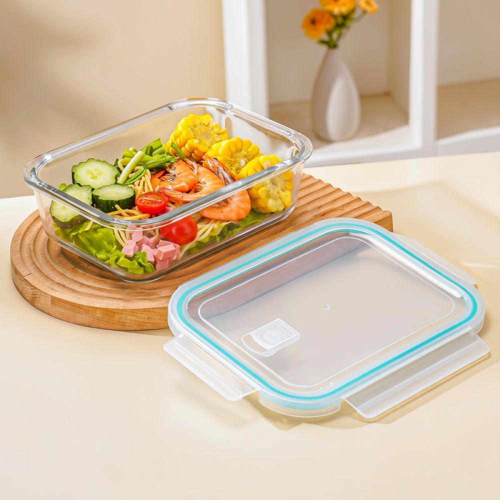 電子レンジ対応のガラス製弁当箱。仕切り付きで、密閉性が高く、 - Food Storage With Dividers のレビューと価格